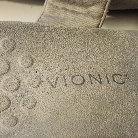 Sz 8, VIONIC,Samoa Orthopedic Gray Slides With Silver Studs & Adjustable Straps. - Picture 4 of 11